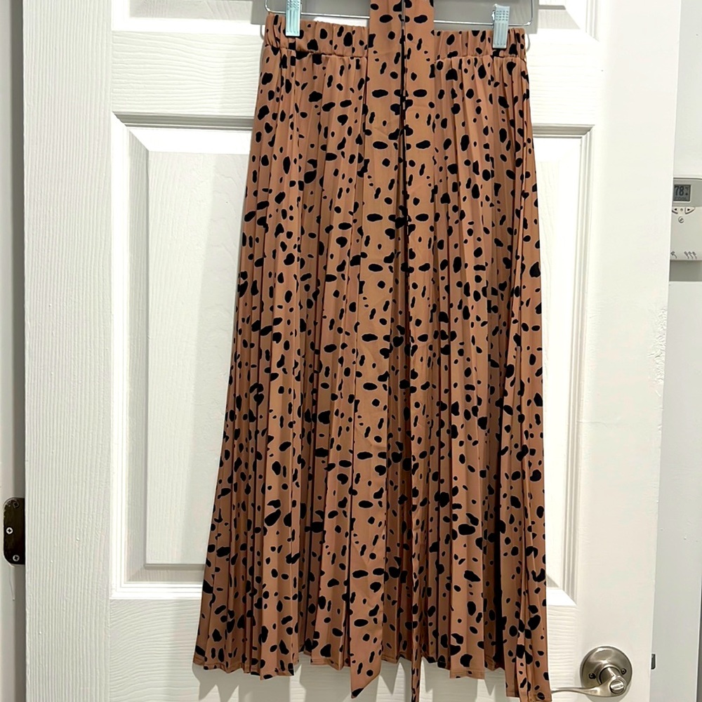Animal print pleated skirt/XS- Shein